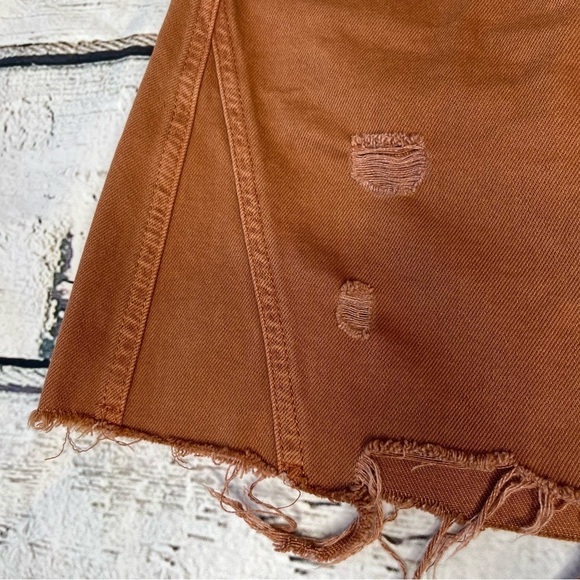 FP We the Free Distressed Denim Mini Skirt Size  28 - Picture 6 of 8